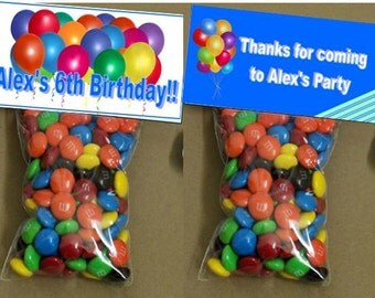Birthday goody bags - bag toppers