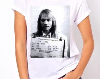 Axl Rose Mugshot shirt Guns N Roses shirt band shirt rock n roll shirt