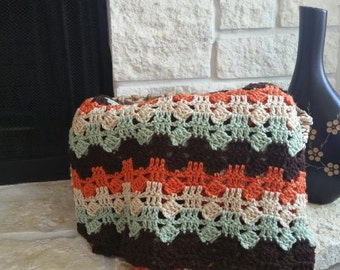 Crochet Fall Blanket // Fall Afghan // Fall Decor // Home Decoration // Fall // Thanksgiving // Thanksgiving Decor // Crochet Throw