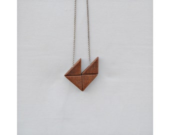 wood necklace, wooden necklace, silver necklace, birthstone necklace, necklace gift, geometric necklace, jewelry, for her, gift jewelry