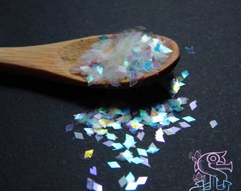 Rainbow iridescent diamond glitter mix, nail art, nail gel, nail acrylic, UV resin.
