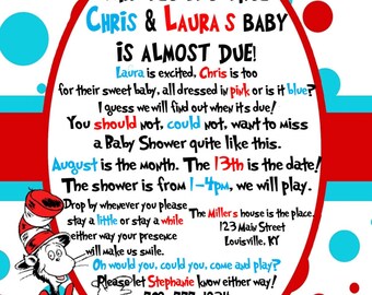 dr seuss baby shower invitations | etsy dr seuss baby shower invitations | etsy, Baby shower invitations