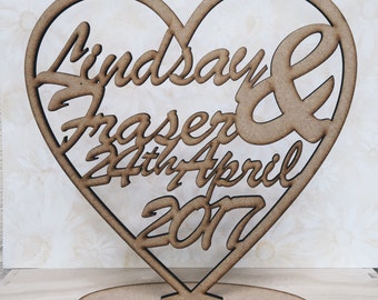 Personalised Laser Cut MDF Heart Plaque