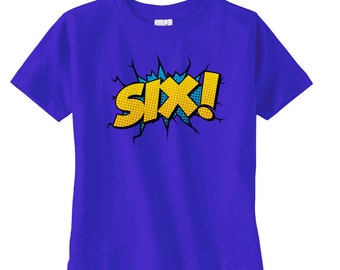 Boys Superhero Birthday Shirt - Boys Birthday Gift - Boys 6th Birthday - Comic Book Theme Party - Birthday Party Tshirt - Superhero Shirt