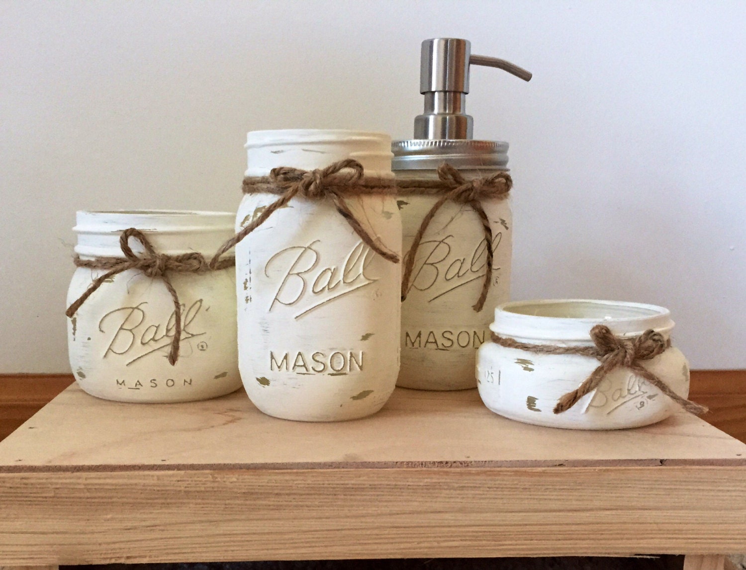 Rustic Mason Jar Bath Set