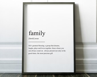 Family Definition Print Wall Art Prints Quote Print Wall Decor Minimalist Poster Print Modern Art Family Art Scandinavian Print Wall Prints