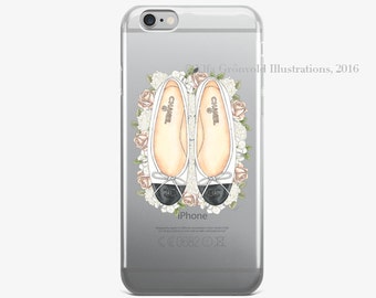 Phone Case | "Chanel in bloom" (White/Black) // Fashion Illustration // Transparent Iphone case