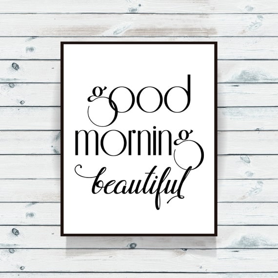 Good Morning Beautiful Wall Art Bedroom Decor Wall Art