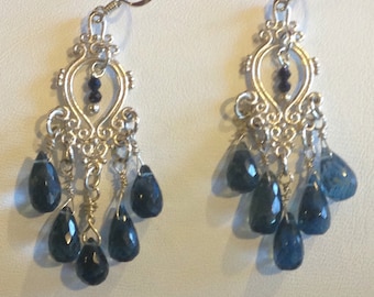London Blue Topaz Chandelier Earrings