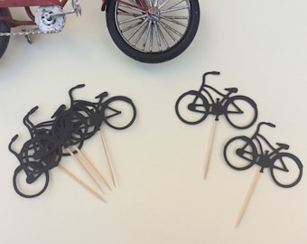 Set of 12 Bicycle Cupcake Toppers