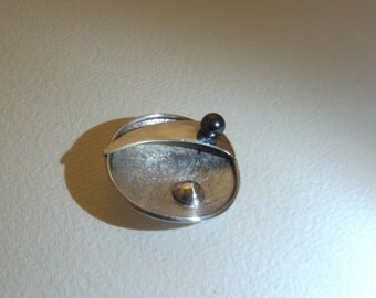 Charm 925 sterling silver with Black Pearl
