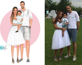 Digital Family Portrait Illustration