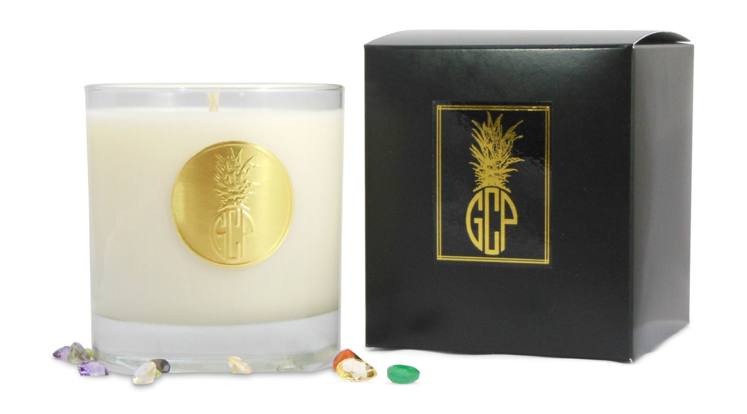 Adorned Gemstone Candle