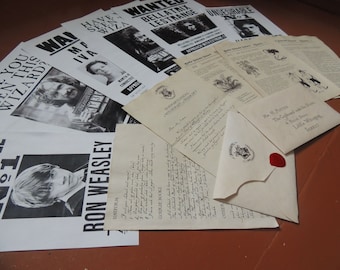 Harry Pottter, Hogwarts MEGA Pack: ACCEPTANCE Letter+potion recipes+ Undesirable Posters+ Have You Seen Posters +more