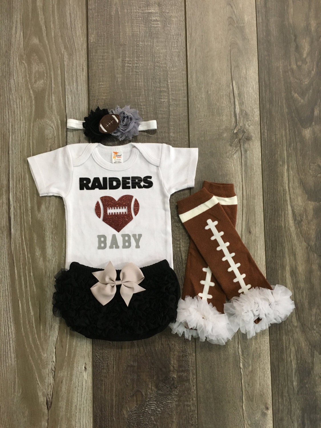 Oakland Raiders baby girl outfit Oakland by Mylittlerascal