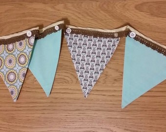 Embellished Fabric Bunting - 10 flags