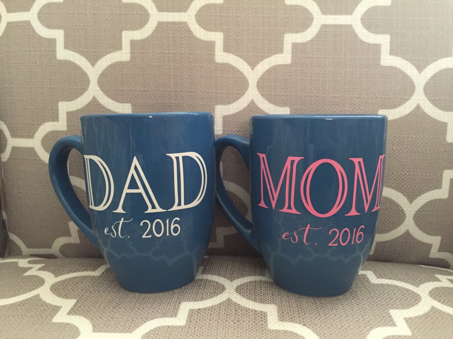 Mom and Dad mug. Year establish mug. New Parents by JillyHoliday