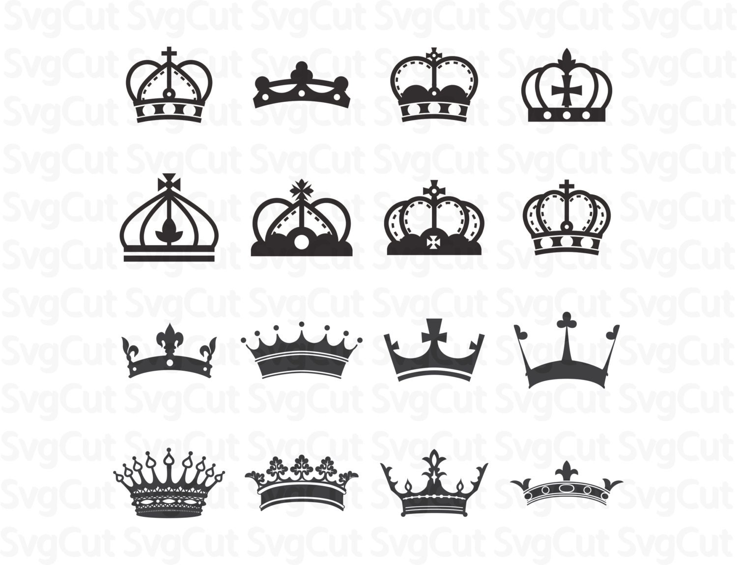 Download Crowns SVG Princess crown King Crown Silhouette Cricut Svg