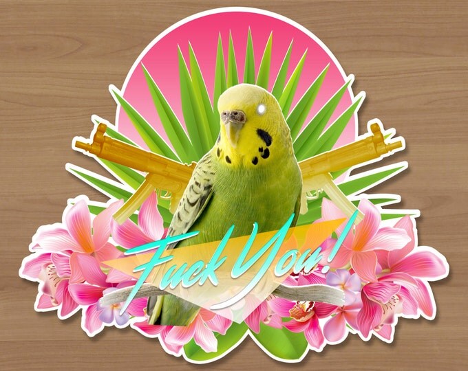 Poolside Parakeet Sticker