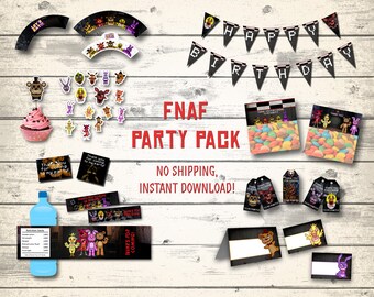 FNAF party pack, FNAF party supplies! Five Nights at Freddy's party pack, Five Nights at Freddy's party supplies! Digital files!