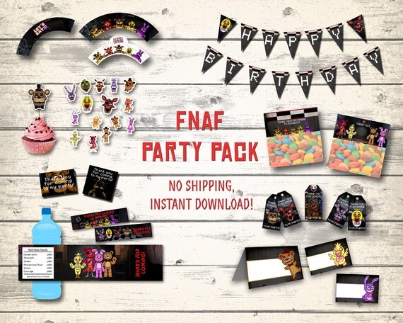 FNAF party pack FNAF party supplies Five Nights at