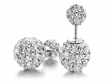 Wedding Stud Earrings, Pave Earrings, Crystal Wedding Earrings, Bridal Stud Earrings, Crystal Stud Earrings, Double Sided Earring