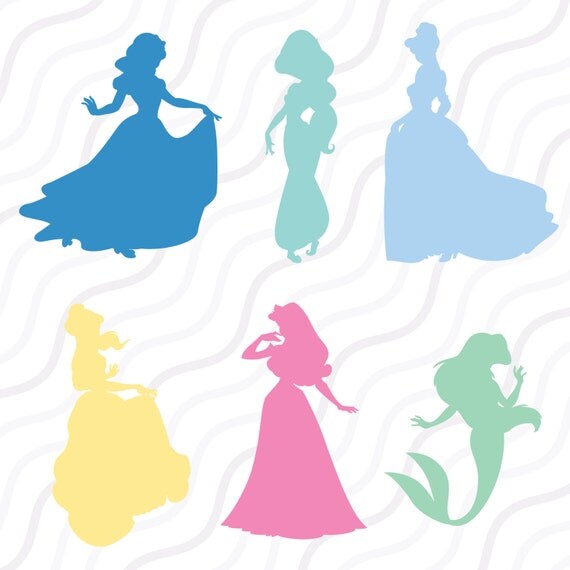 Disney Princess SVG, Disney Princess Silhouette SVG Cut ...