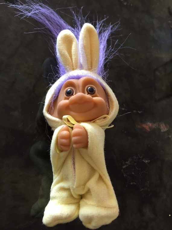 Vintage Russ Troll in Easter Bunny suit original 1990