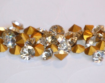 4-5mm ASSORTED SWAROVSKI CRYSTAL Mix Round Cabochon (50) CRY17