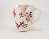 handmade mug with dogs