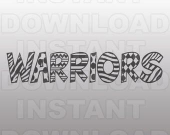 Warriors SVG File - Warriors Sports SVG File - Commercial & Personal Use - svg file for Cricut,svg file for Silhouette,vinyl cutting
