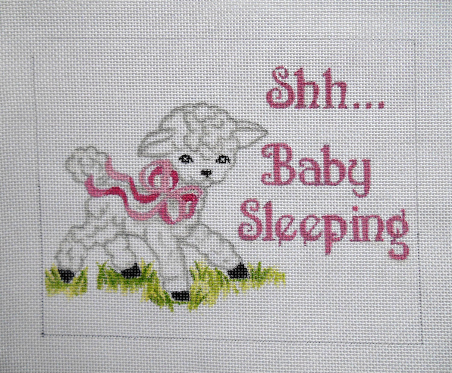Handpainted Needlepoint Canvas Shh... Baby