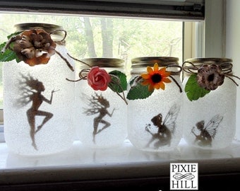 Fairy Silhouette Cutouts for Lantern Jars - MEDIUM 6 per set