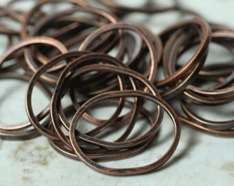 Handmade antique copper irredular organic oval link size aprox 17x14mm, 12 pcs (item ID YWFA00008ACV)