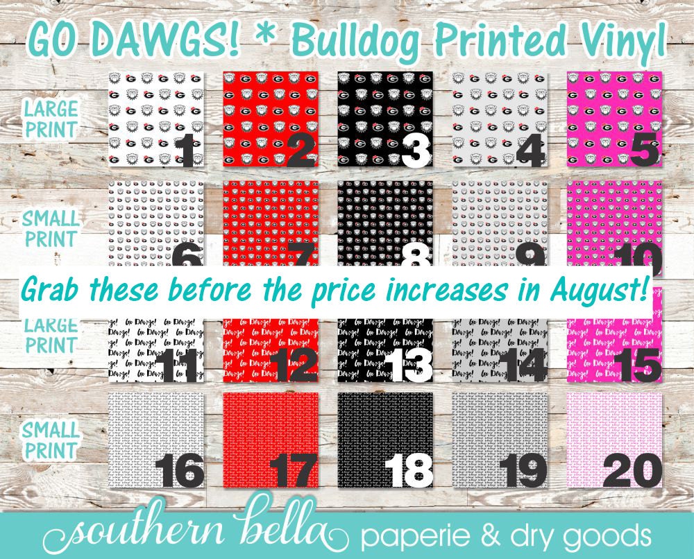 12x12 Patterned Vinyl Sheets Go Dawgs HTV or Regular