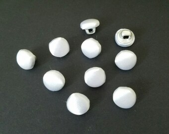 3/8" White Satin Bridal Buttons - Set of 10 - 10 mm (3/8") L16
