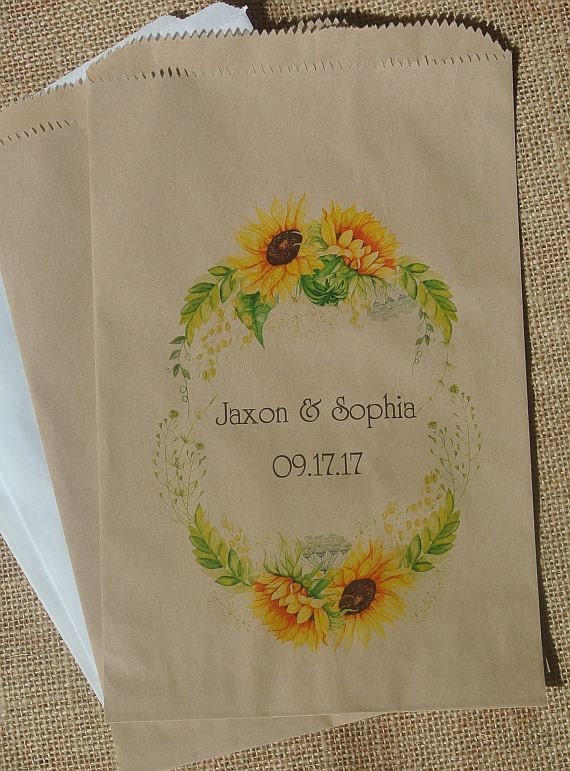 Wedding Favor Bags Sunflower Wedding Sunflower Favor Bags