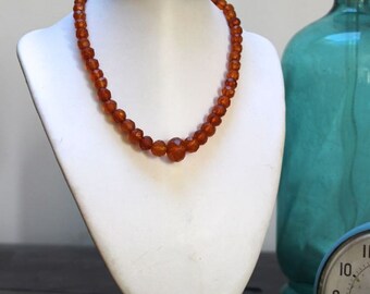 SALE Antique vintage faceted baltic amber necklace