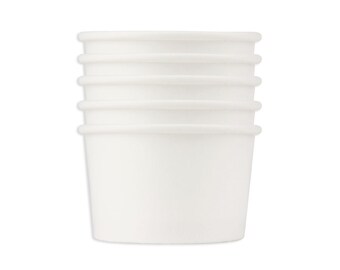 Small White Ice Cream Cups - paper cups for serving ice cream, sorbet, or gelato