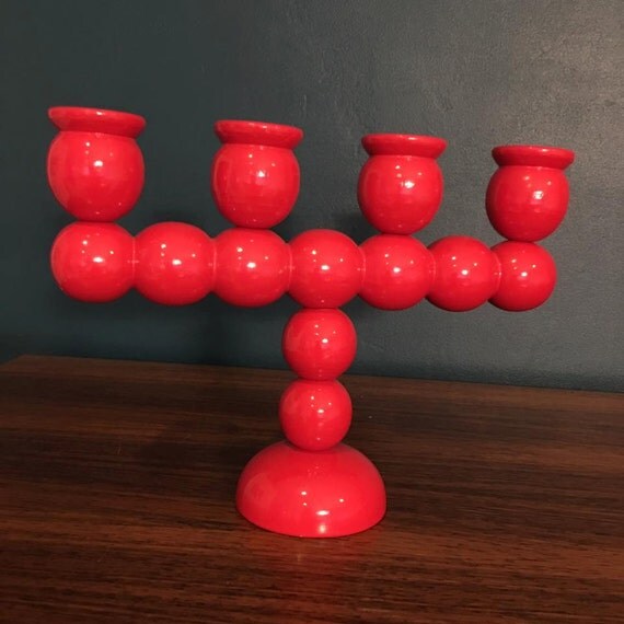 Red Swedish Candle Holder