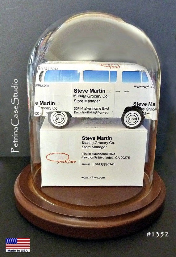 VW Bus Business Card Sculpture 1352 Made in USA