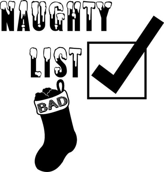 Santas Naughty List Png Christmas Stocking Digital Graphics 2603