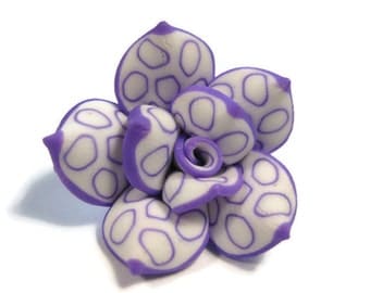 25mm Polymer Clay Rose Beads Set of Three (R18)