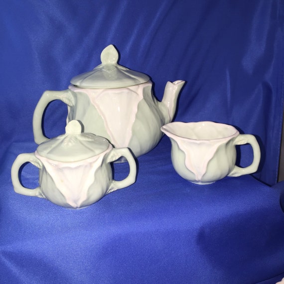 Ceramic Tea Set Green Childs Gift for Her by CeramicsByNanzeezee