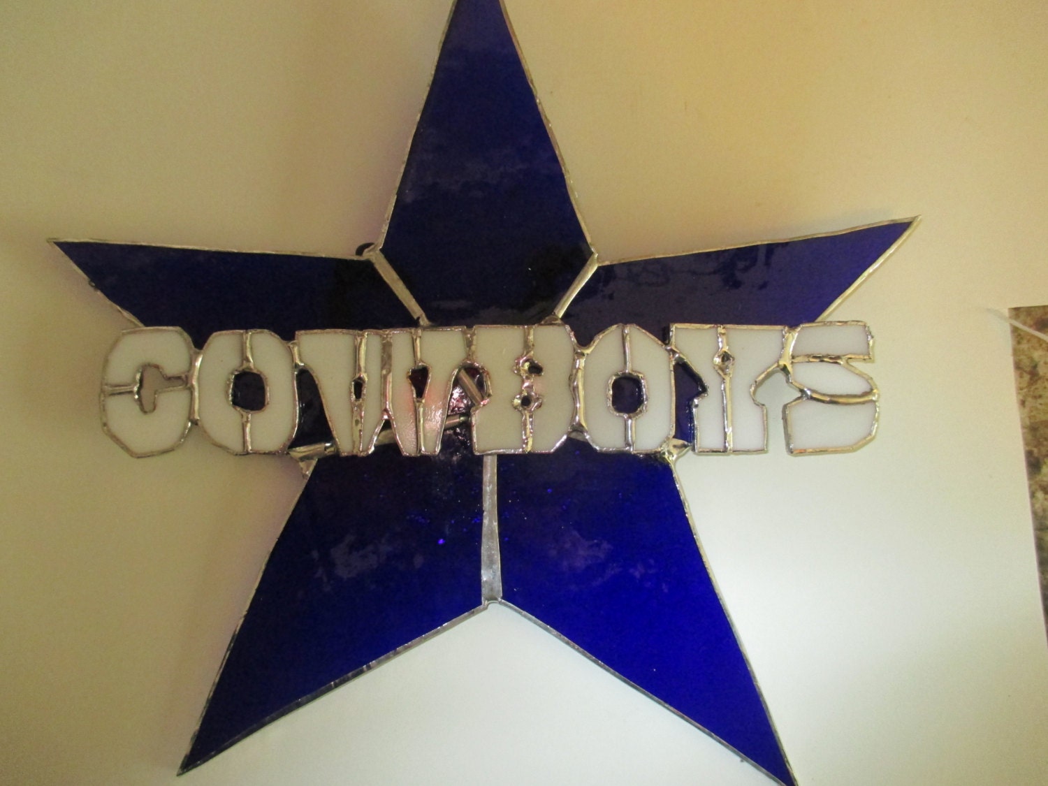 Stained Glass Dallas Cowboys Plaque/ Suncatcher