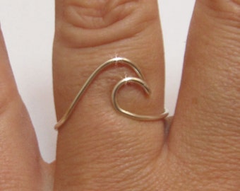 Sterling silver Wave Ring/Surf ring/jewelry/ wire wave ring/wire surf ring/silver wire ring/friend gift/surf/personalized ring
