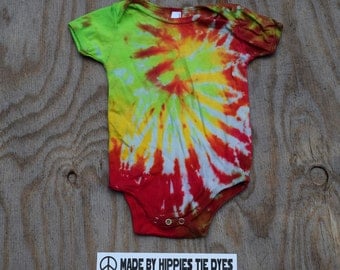 Jungle Fruits Tie Dye Baby Onesie (American Apparel Organic Cotton 18-24 Months 4001ORG) (One of a Kind)