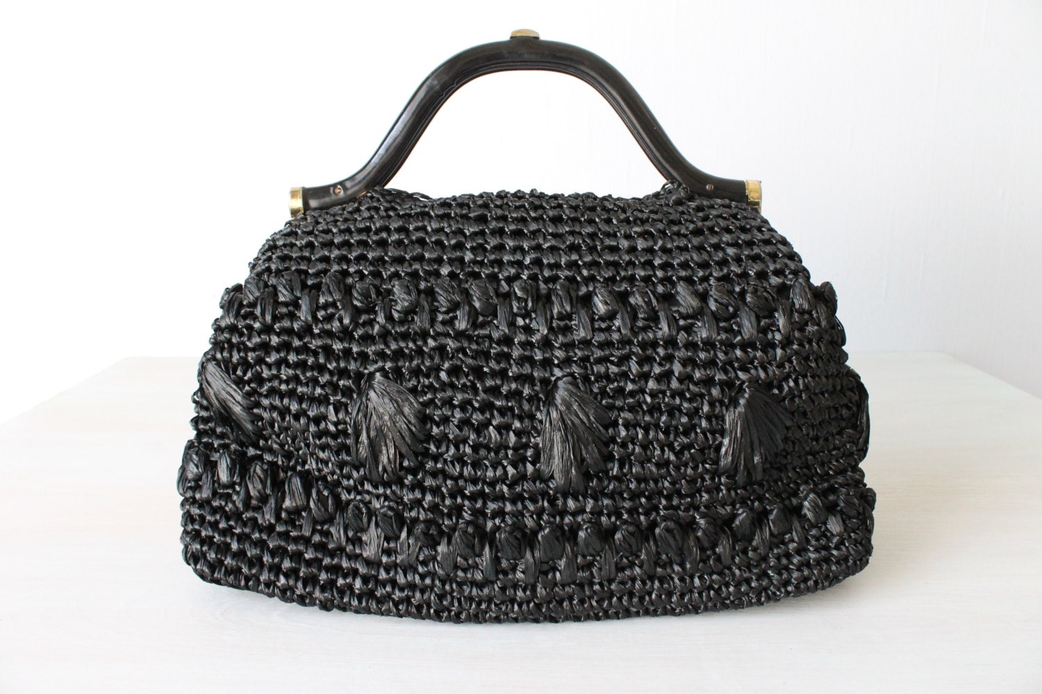 vintage woven handbag