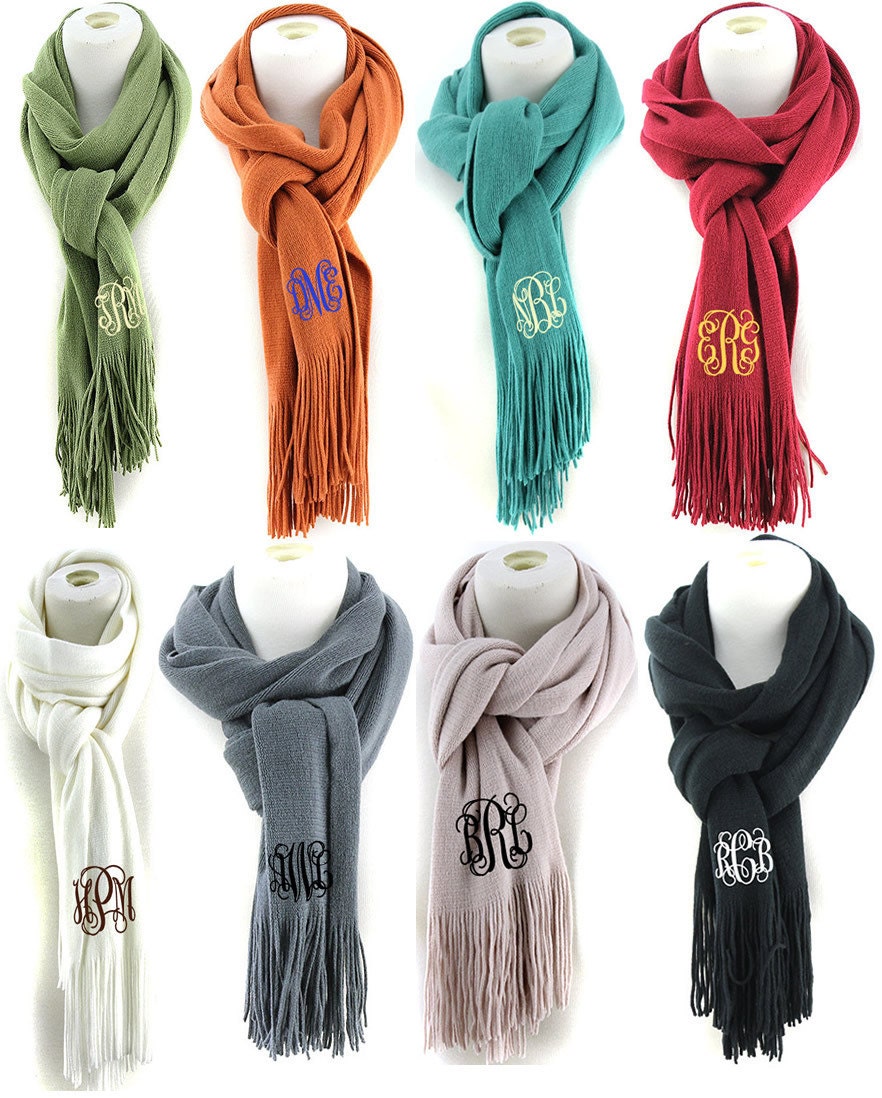 Monogrammed Cashmere Feel Scarf