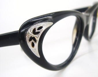 Rare Vintage Black Cat Eye Christian Dior Eyeglasses Frame